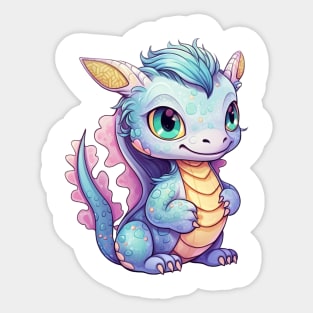 Kawaii Dragon Drawing Sticker